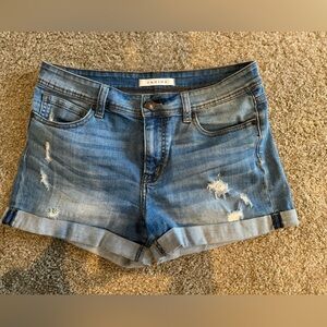 Mid rise jean shorts
